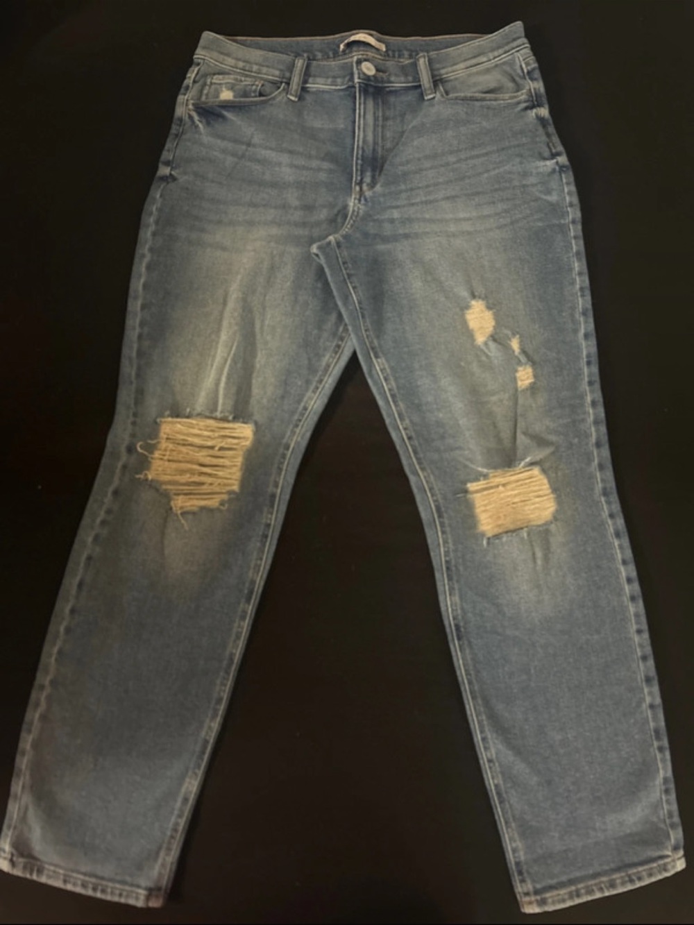 SO women Slim Straight Distressed Light Blue Jeans